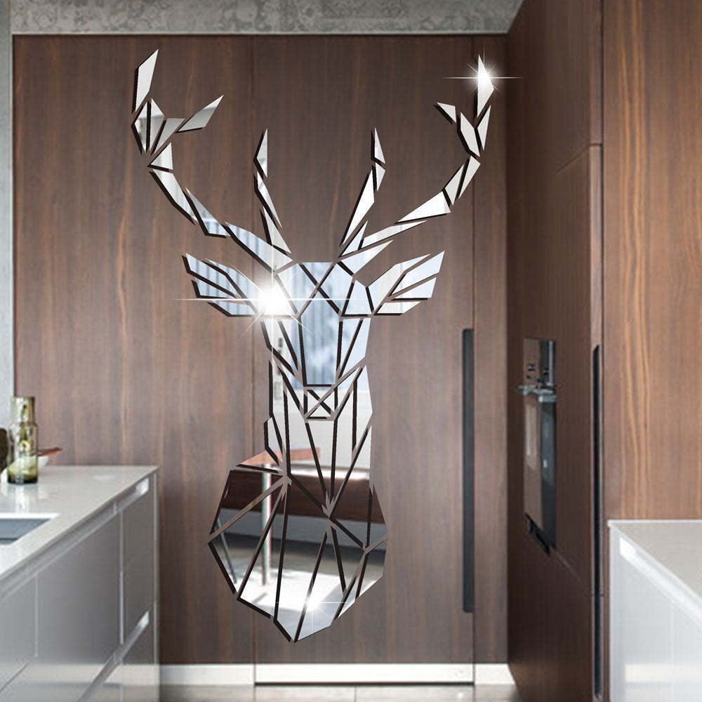 Scandinavian Deer Head Mirror Decal