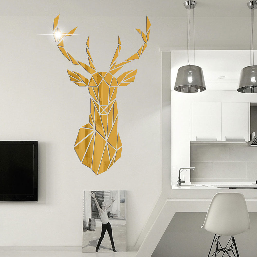 Scandinavian Deer Head Mirror Decal