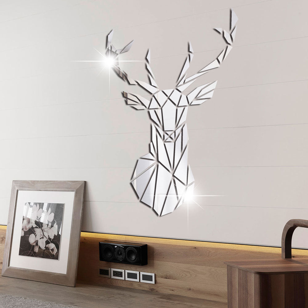 Scandinavian Deer Head Mirror Decal