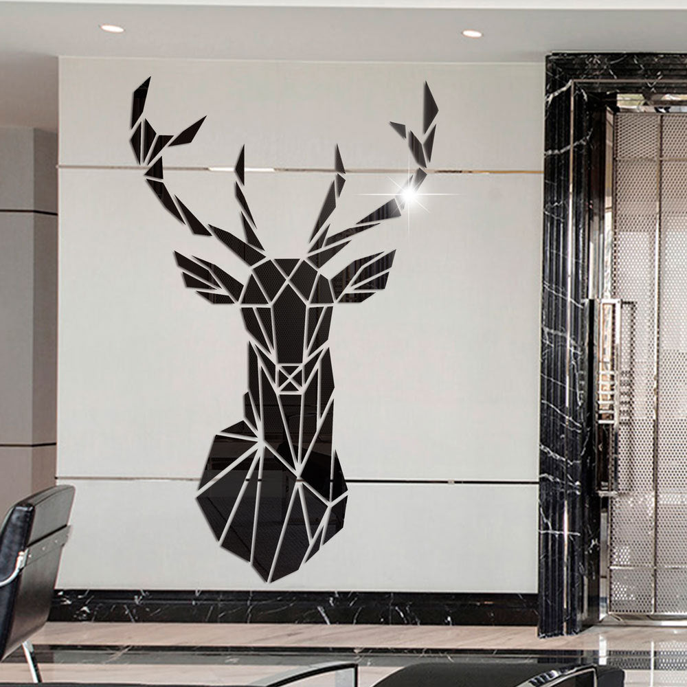 Scandinavian Deer Head Mirror Decal